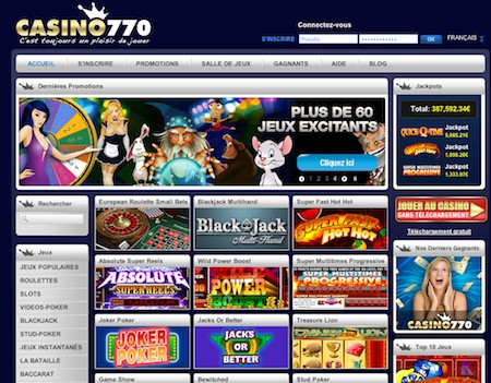 Casino770.be : entrée gagnante de 770 en belgique