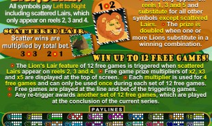 aperçu jeu Lion's Lair 2