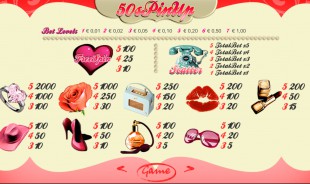 aperçu jeu 50's Pin Up 2